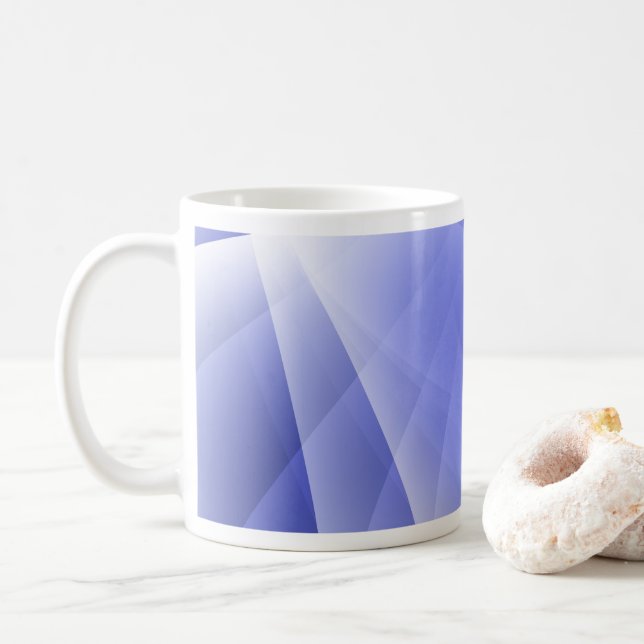 Blåmodern digital bakgrund kaffemugg (Med munk)