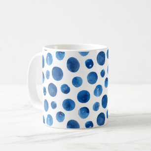 Blåmodern polkprick. Mönster Kaffemugg