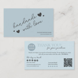 Blåmodern skriptkod QR-kod, Tack Visitkort