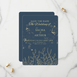 Blåmodern Spara datumkortsinbjudan Spara Datumet