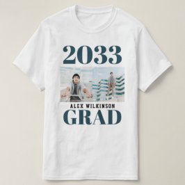 Blåmodern typografi enkel 2 foto Studenten T Shirt