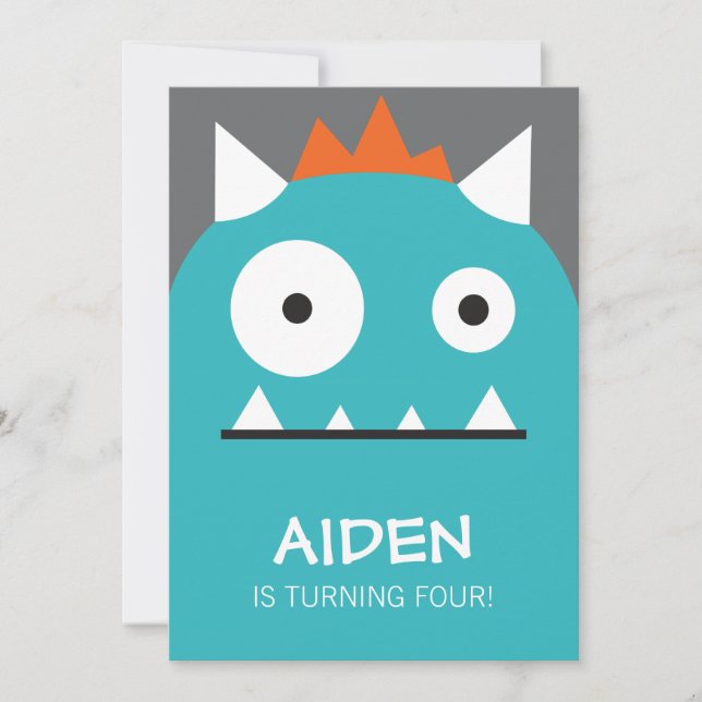 Blåmonsterinbjudan Inbjudningar (Framsida)