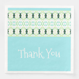 Blåmönstrad accinerad med teal pappersservett