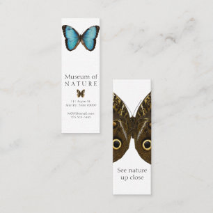 Blåmorfobutterfluobokmärke Mini Visitkort