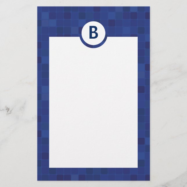 Blåmosaikpixelskrivbord papper (Framsida)