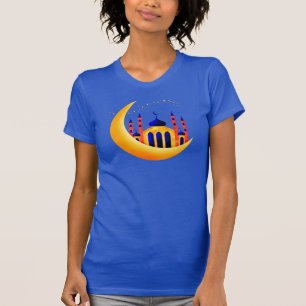 Blåmoské och Guld på Crescent Måne Stars Ramadan T Shirt