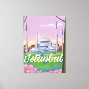 Blåmoskéreseaffisch för Istanbul Canvastryck