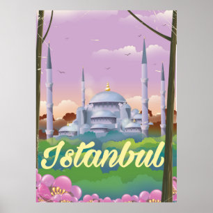 Blåmoskéreseaffisch för Istanbul Poster