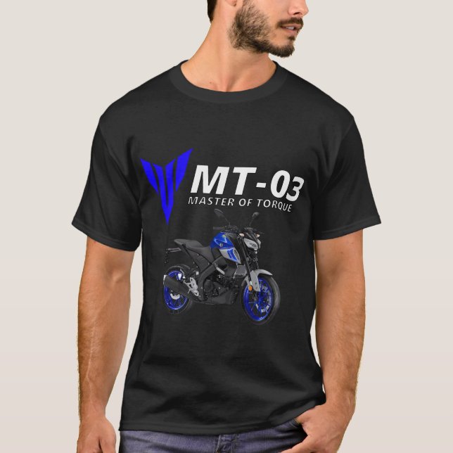 Blåmotorcykel Mt-03 T Shirt (Framsida)