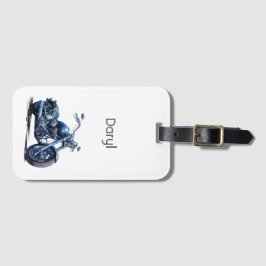 Blåmotorcykelns födelsedag bagagebricka