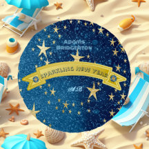 Blåmousserande nyår Golden Mörk Starry Natt ght