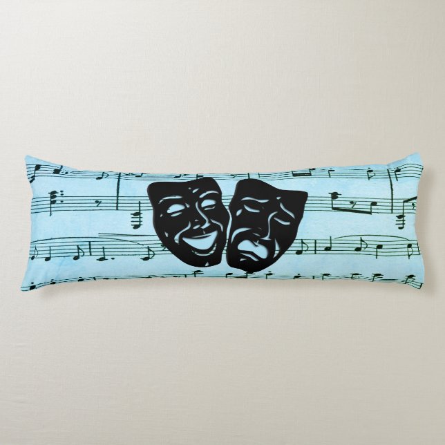 Blåmusikkonst - förenar teatermasker kroppskudde (Framsidan)
