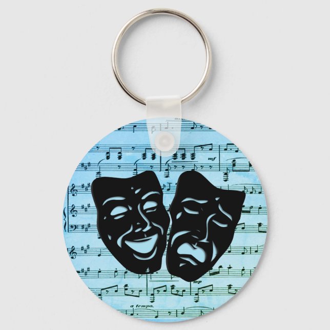 Blåmusikkonst - förenar teatermasker nyckelring (Framsida)