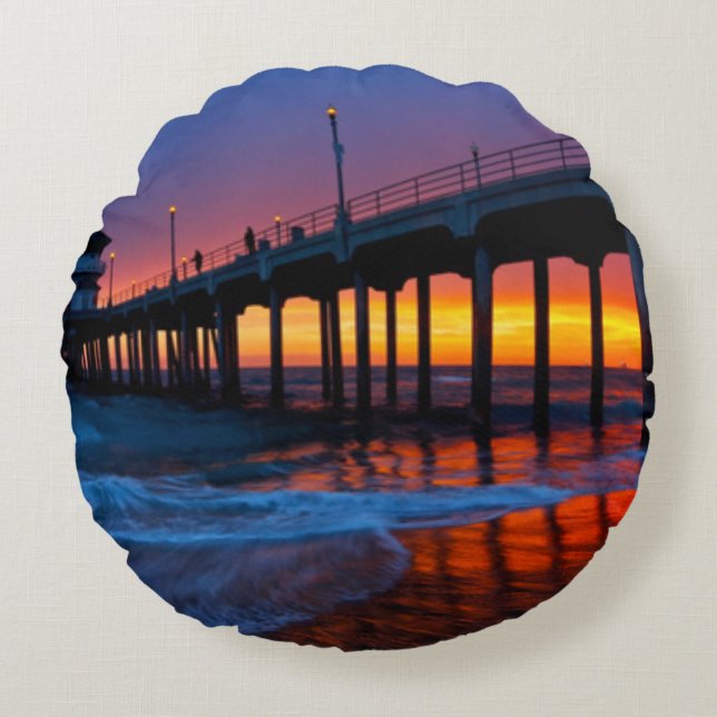 Blånad och Fattig - HB Peer Sunset Pillow Rund Kudde (Framsidan)