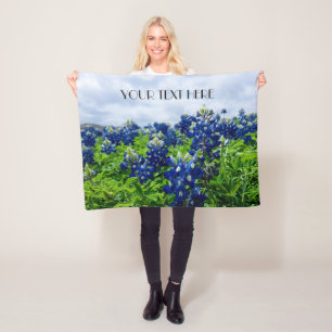 Blånät Blåa blommor Texas texan Blommigt Fleecefilt