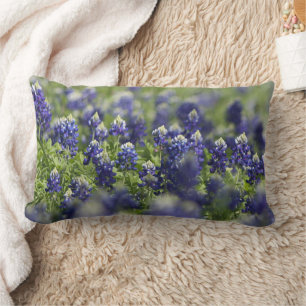 Blånät Blåa blommor Texas texan Blommigt Lumbarkudde