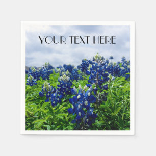 Blånät Blåa blommor Texas texan Blommigt Pappersservett