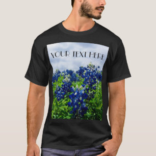 Blånät Blåa blommor Texas texan Blommigt T Shirt