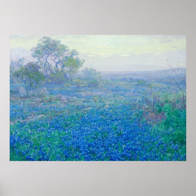 Blånät nära San Antonio, Texas av Onderdonk Poster (Framsidan)