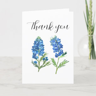 Blånät Texas Blommor Baby Shower Tack Kort