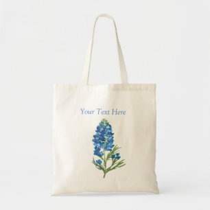 Blånät Texas Blue Blommigt vintage vattencolor Tygkasse