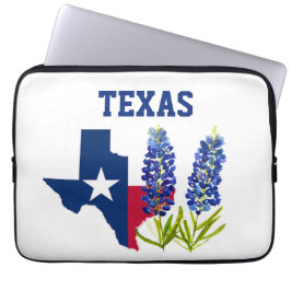 Blånät Texas Flower Blommigt Texan Flagga Laptop Fodral