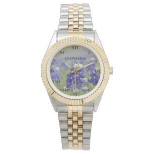 Blånät Texas Flower Lupine Blommigt Armbandsur