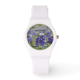 Blånät Texas Flower Lupine Blommigt Armbandsur