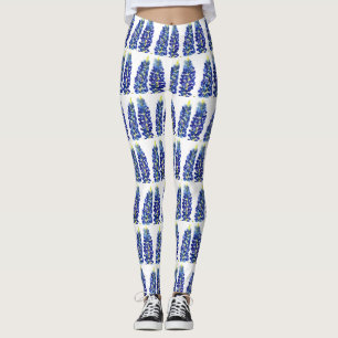 Blånät Texas Flowers Wildblommor Watercolor Leggings