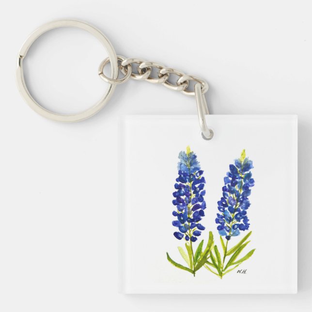 Blånät Texas State Flowers Lupine Watercolor (Framsidan)