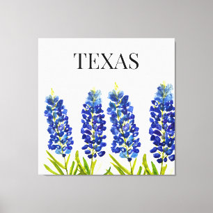 Blånät Texas State Flowers Lupine Watercolor Canvastryck