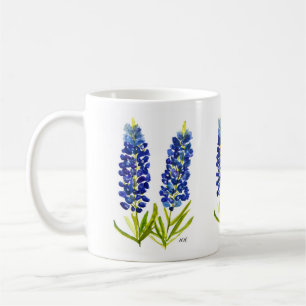 Blånät Texas State Flowers Lupine Watercolor Kaffemugg