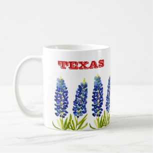 Blånät Texas State Flowers Lupine Watercolor Kaffemugg