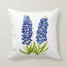 Blånät Texas State Flowers Lupine Watercolor Kudde
