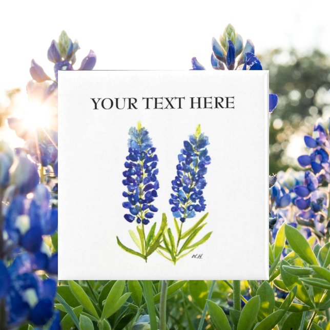 Blånät Texas State Flowers Lupine Watercolor Magnet (Skapare uppladdad)