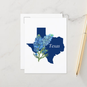 Blånät Texas State Flowers Lupine Watercolor Vykort