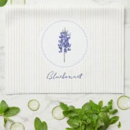 Blånät, Texas Vild Flower Kökshandduk