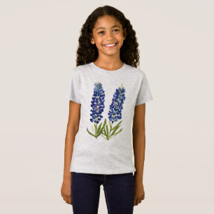 Blånät Texas Wildblommor Lupine Watercolor T Shirt