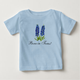 Blånät, vattenfärg Blommigt Boy Baby T Shirt