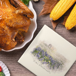 Blånätets Fält-sketsade vattenfärg Kakelplatta