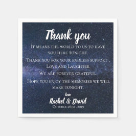 Blånatten Himlar Bröllop Tack Pappersservett
