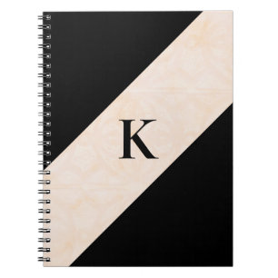 Blanc Cream Batik Black Monogrammed bärbar dator Anteckningsbok