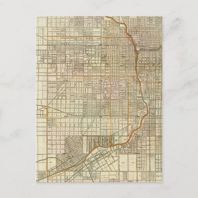 Blanchards guide karta of Chicago Vykort (Framsida)