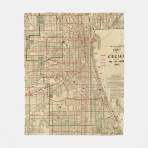 Blanchards karta av Chicago Fleecefilt