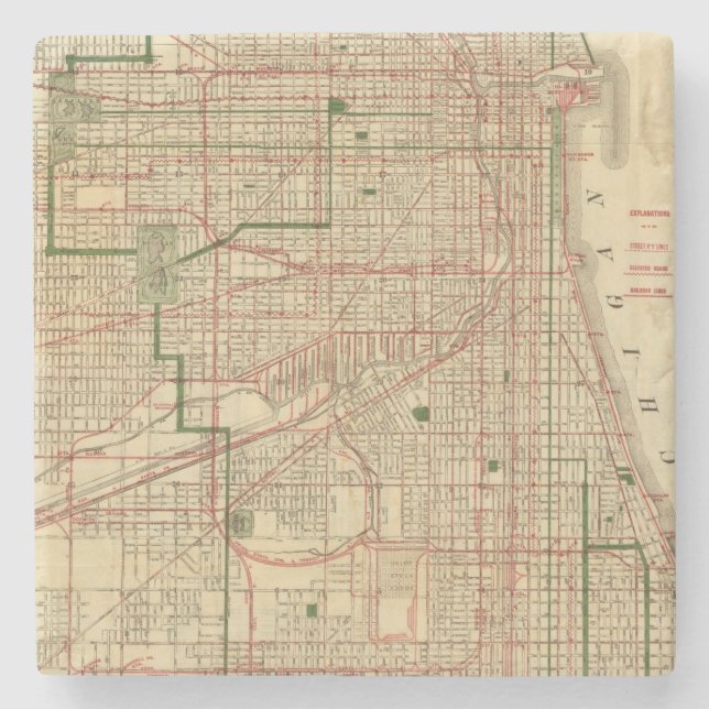 Blanchards karta av Chicago Stenunderlägg (Framsidan)