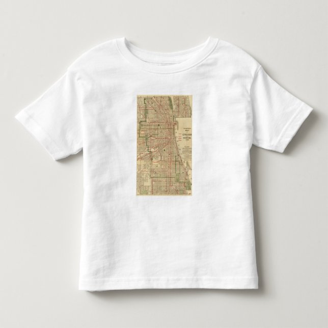 Blanchards karta av Chicago T-shirt (Framsida)