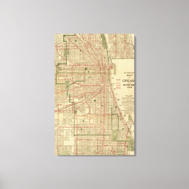 Blanchards karta i Chicago Canvastryck (Framsida)