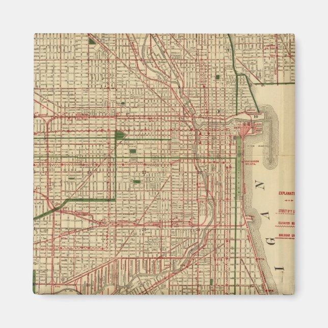 Blanchards karta i Chicago Magnet (Framsidan)