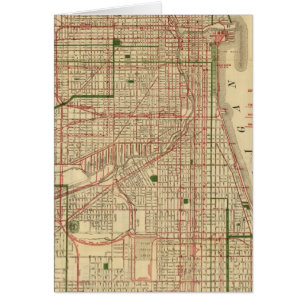 Blanchard's karta of Chicago Hälsningskort
