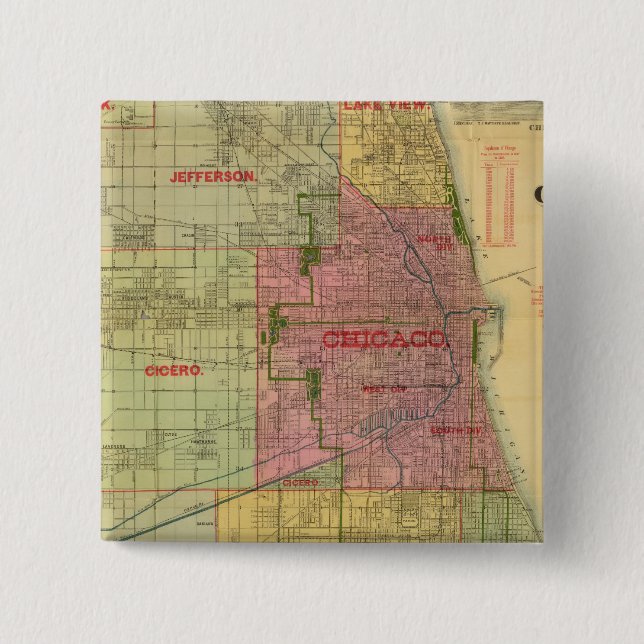 Blanchards karta of Chicago och environs Knapp (Framsida)